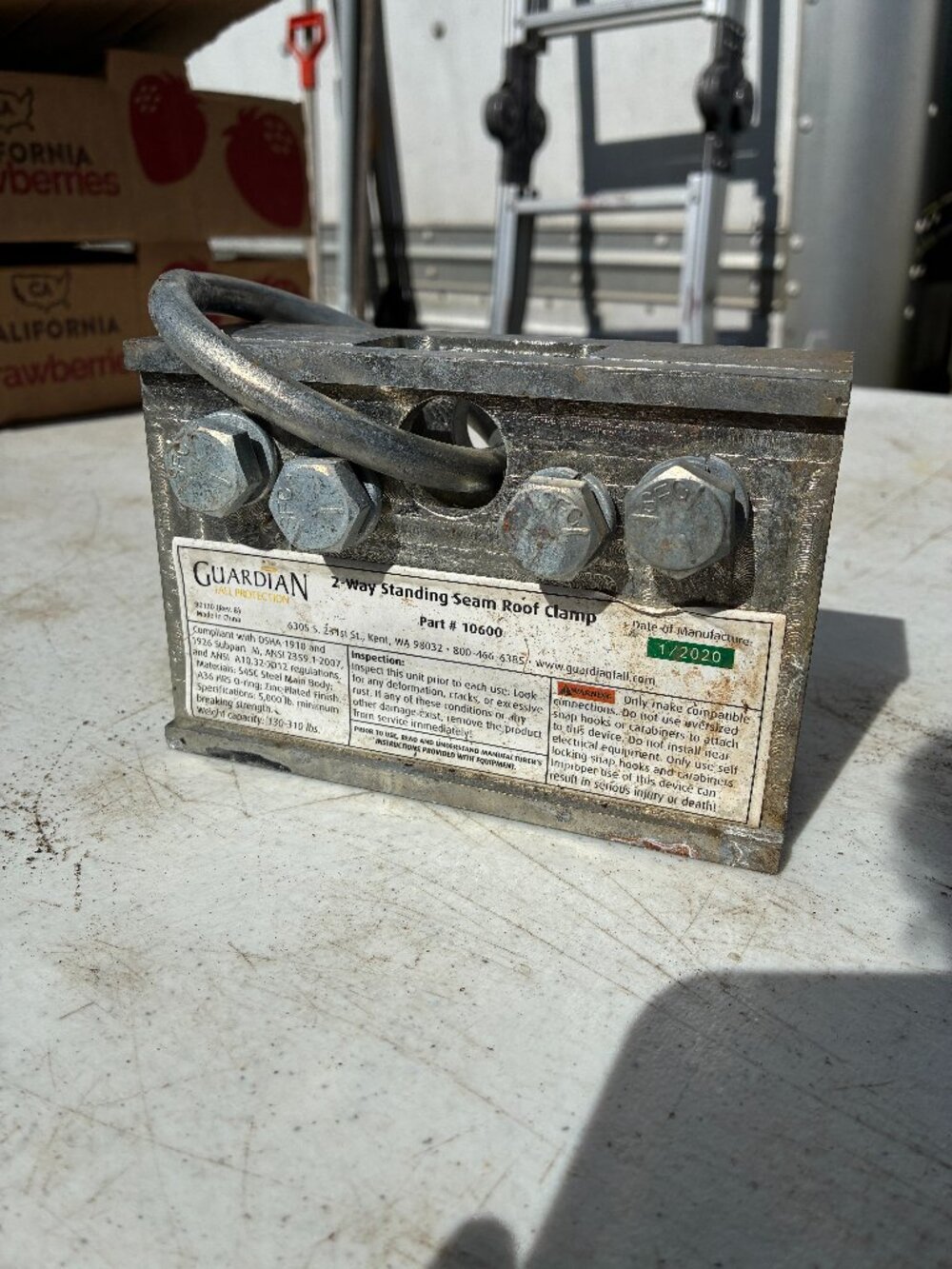 Guardian Fall Protection 2-way Standing Seam Roof Clamp 10600